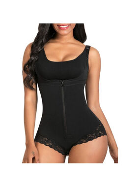 NEW Shaperx Shapewear Tummy Control Zipper Open Bust Bodysuit M